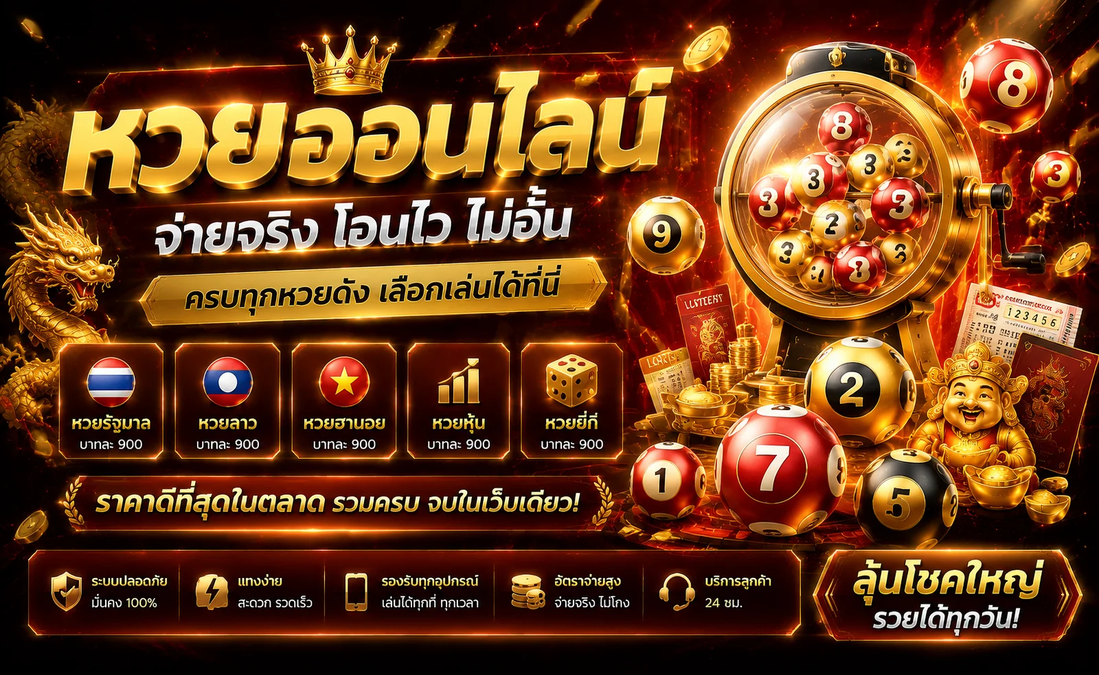 ตรวจผลหวยล่าสุดทุกงวดบน Bwin